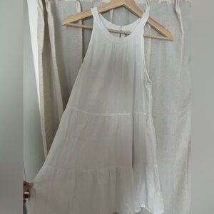 White Sleeveless Tiered Dress